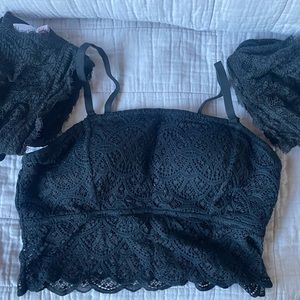 black set of 3 bralettes